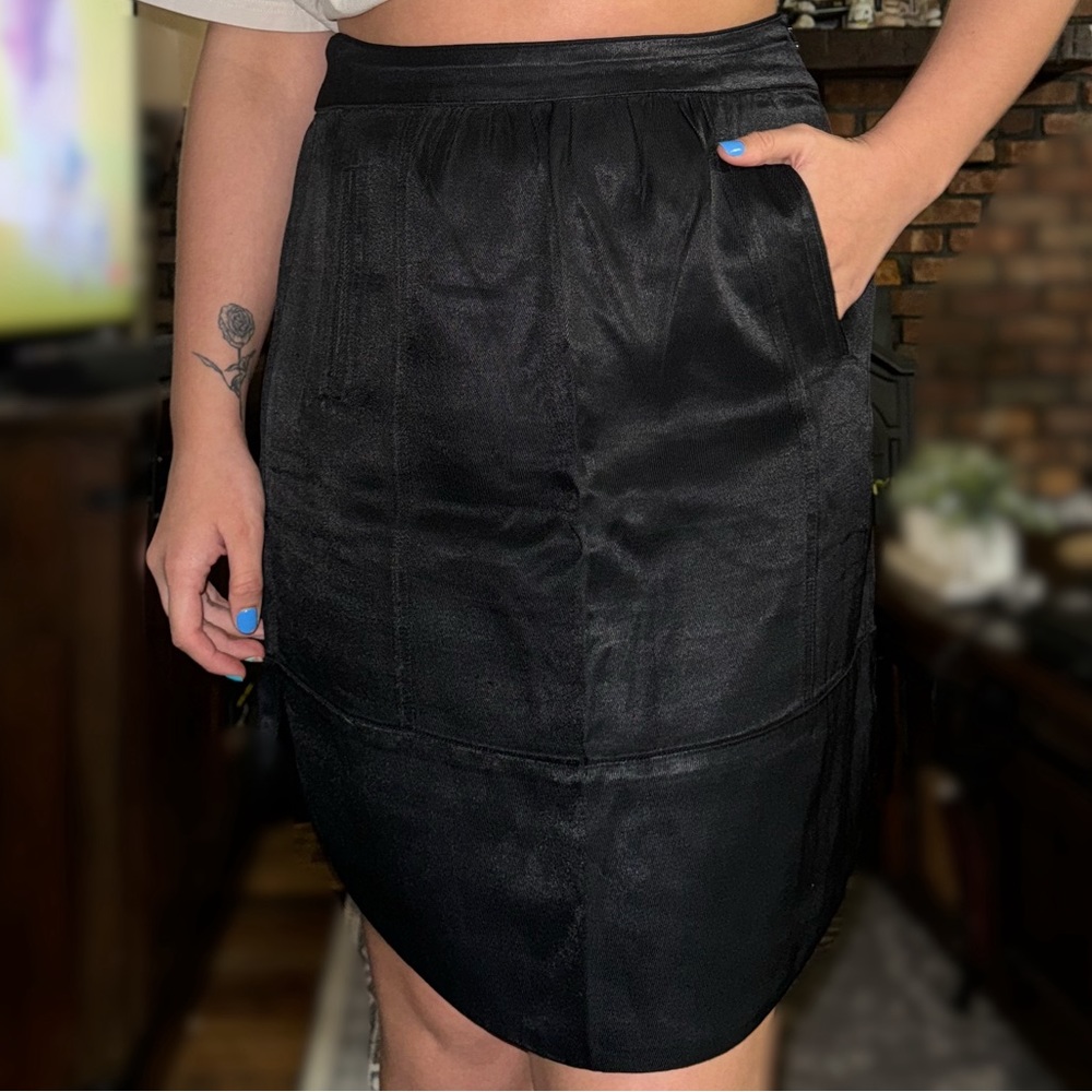 Isabel Marant Black Silk-Feel Skirt | Size 8 | NWT